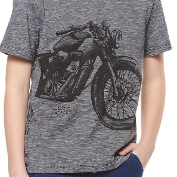 Devoted- Gray and black motorcycle crew neck t-shirt-super cool!- L- size 12 NWT - Picture 2 of 3